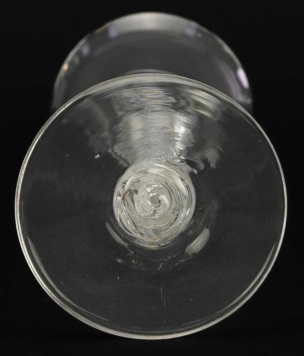 18th century opaque and air twist wine glass with bell shaped bowl, 17.5cm high - Image 4 of 4
