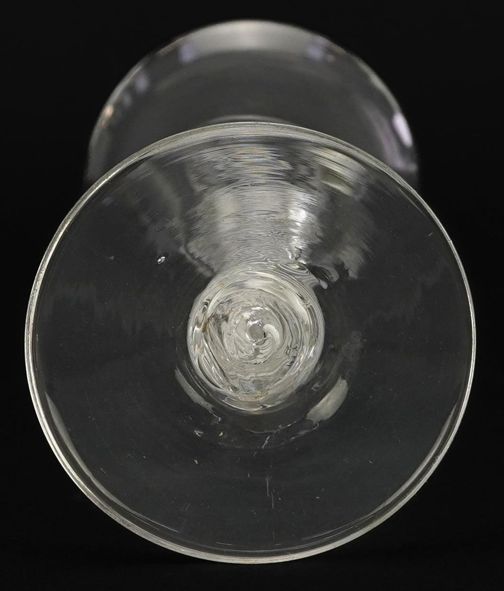 18th century opaque and air twist wine glass with bell shaped bowl, 17.5cm high - Image 4 of 4