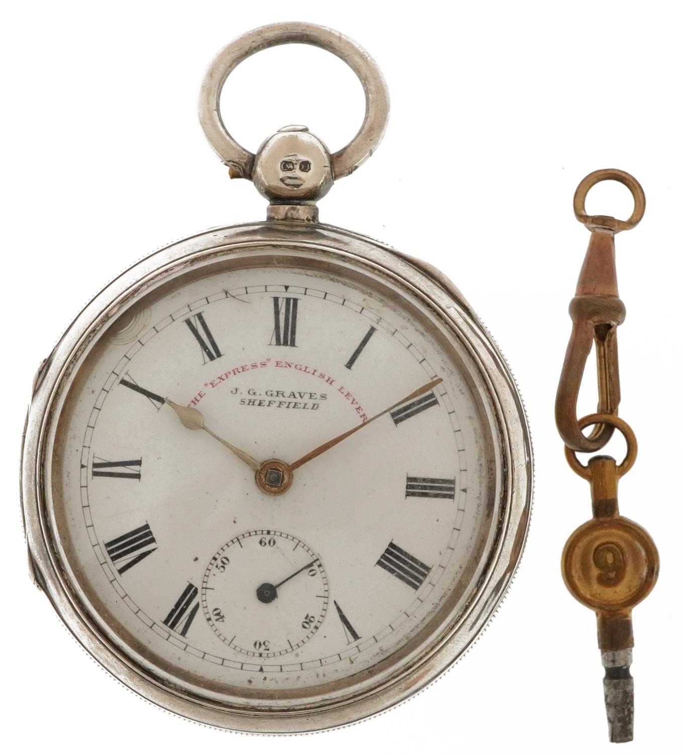 The Express English Lever, Victorian silver gentlemen's open face key wind pocket watch retailed - Image 2 of 5