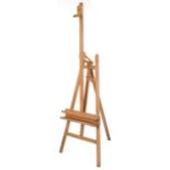 Vintage Mabef lightwood floor standing artist's easel, 188cm high