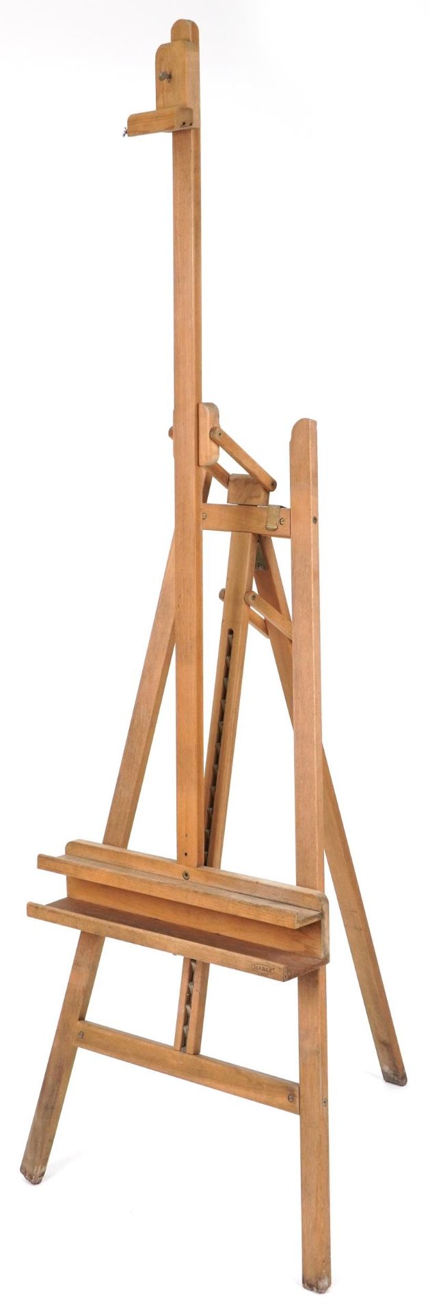 Vintage Mabef lightwood floor standing artist's easel, 188cm high