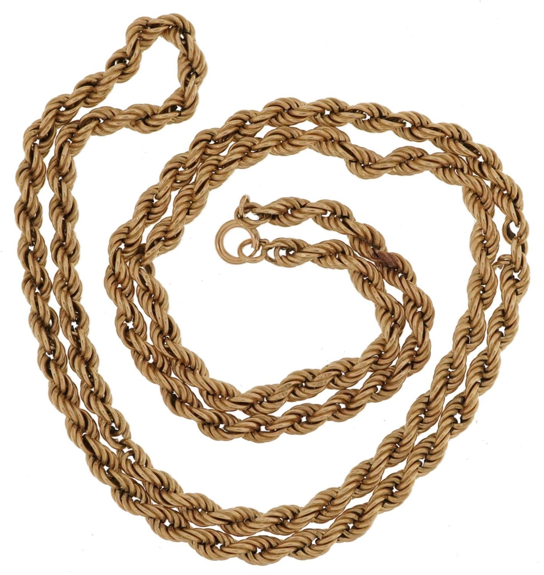 9ct gold rope twist necklace, 50cm in length, 4.9g - Image 2 of 3