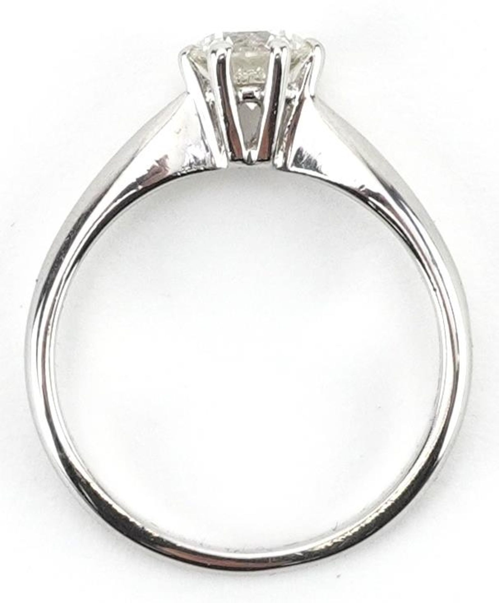 Platinum diamond solitaire ring, the diamond approximately 0.50 carat, size K/L, 3.7g - Bild 3 aus 6