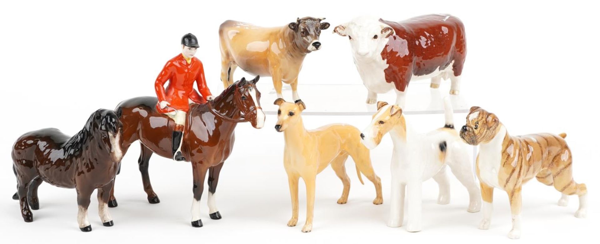 Seven collectable animals including Royal Doulton Shetland pony and two Beswick dogs, CH Talavera