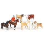 Seven collectable animals including Royal Doulton Shetland pony and two Beswick dogs, CH Talavera