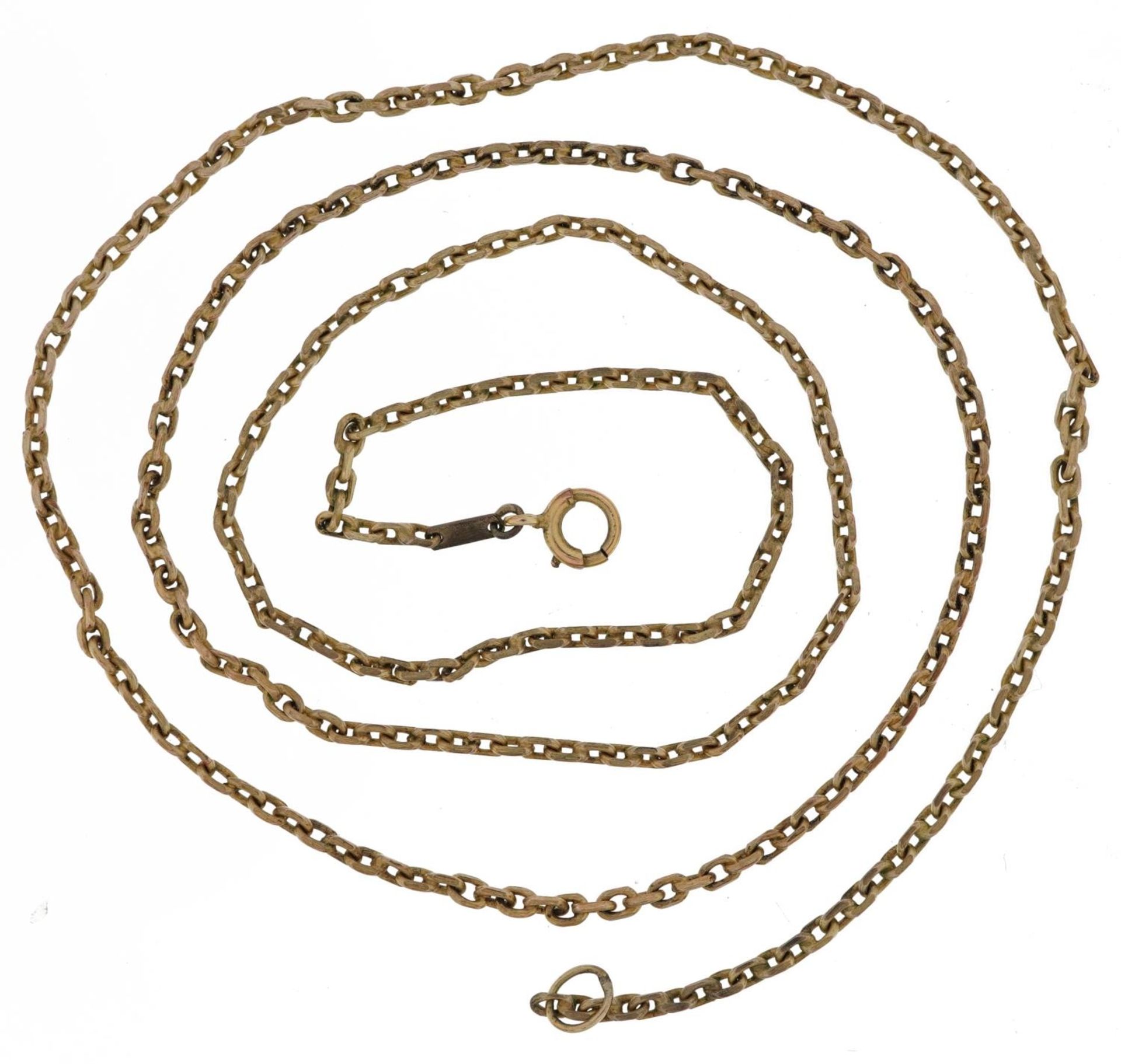 14K gold welded box link necklace, 58cm in length, 6.5g - Bild 2 aus 3