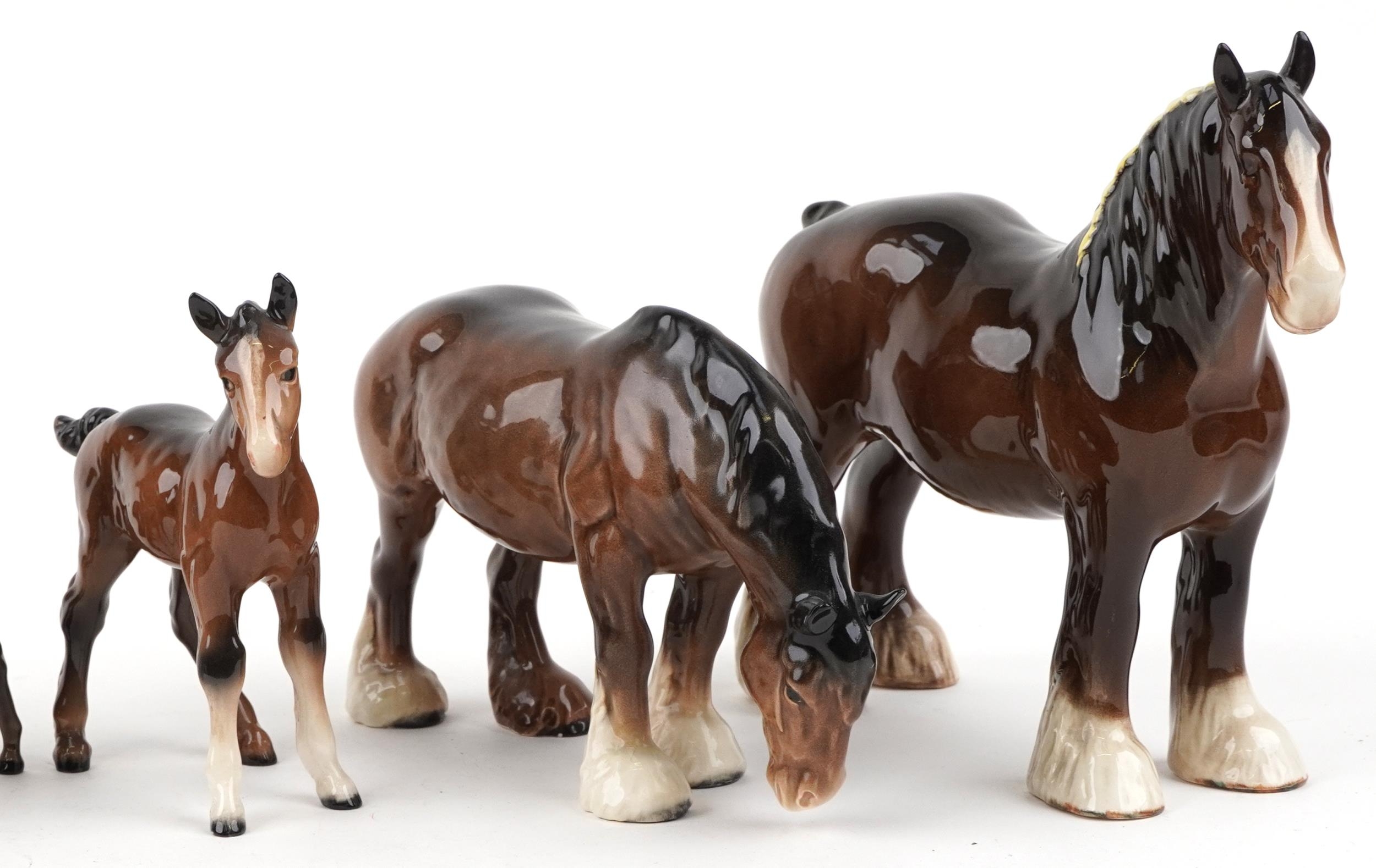 Seven Beswick collectable horses and foals, the largest 23cm in length - Image 3 of 6