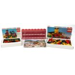 Two vintage Lego building block kits comprising Texas Rangers 372 and Fire Station 374 together with