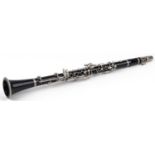 Rosetti five piece clarinet with protective case, the case 32.5cm wide