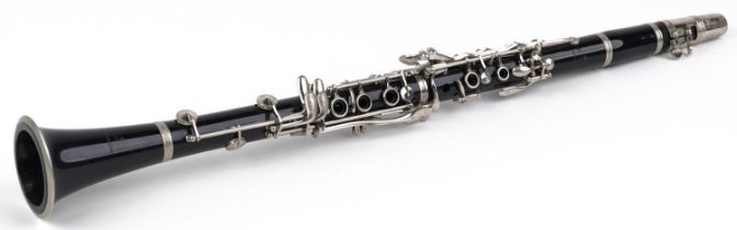 Rosetti five piece clarinet with protective case, the case 32.5cm wide