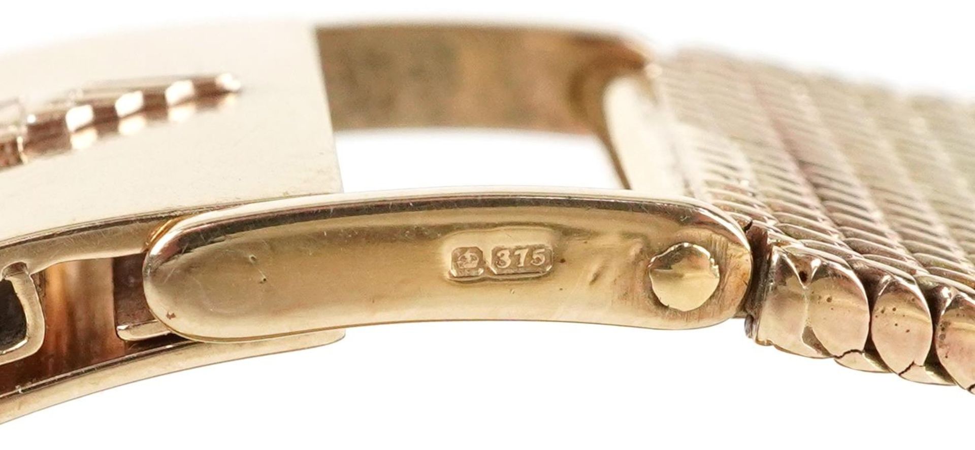Longines, gentlemen's 9ct gold Longines quartz wristwatch with date aperture on a 9ct gold mesh link - Bild 11 aus 11