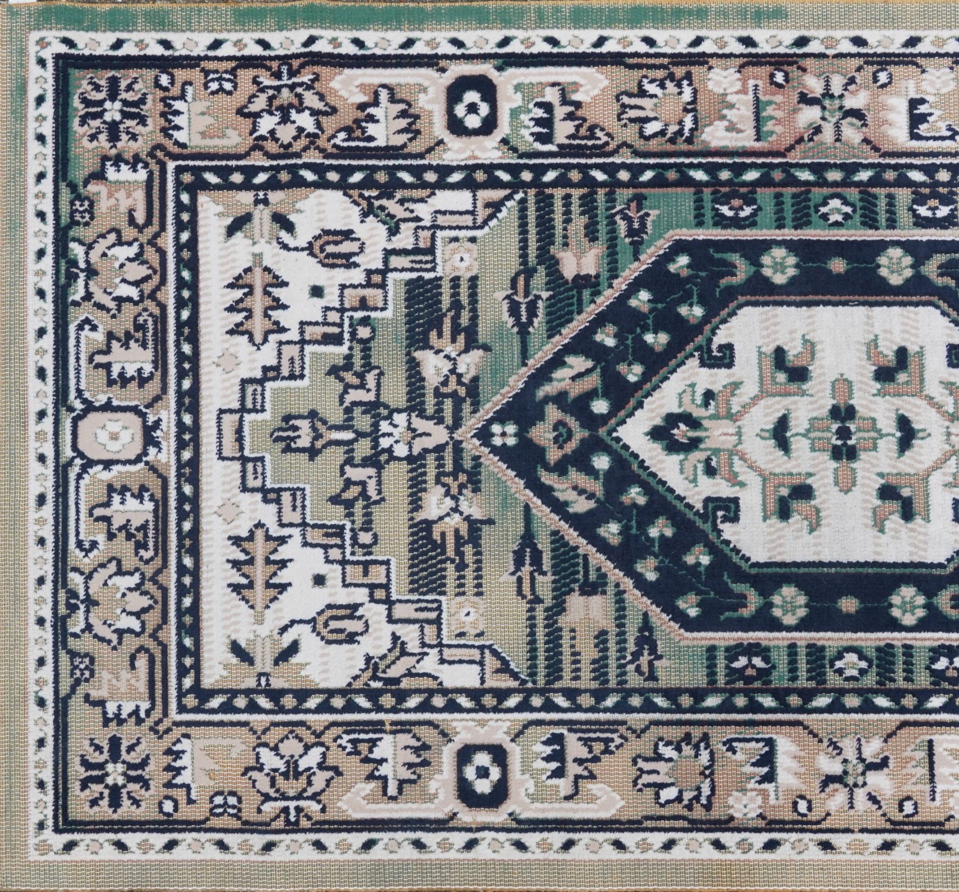Three rectangular rugs including a floral Chinese red ground example, the largest 250cm x 80cm - Image 3 of 14