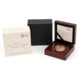 Elizabeth II 2015 gold proof five pound coin commemorating the christening of HRH Princess Charlotte