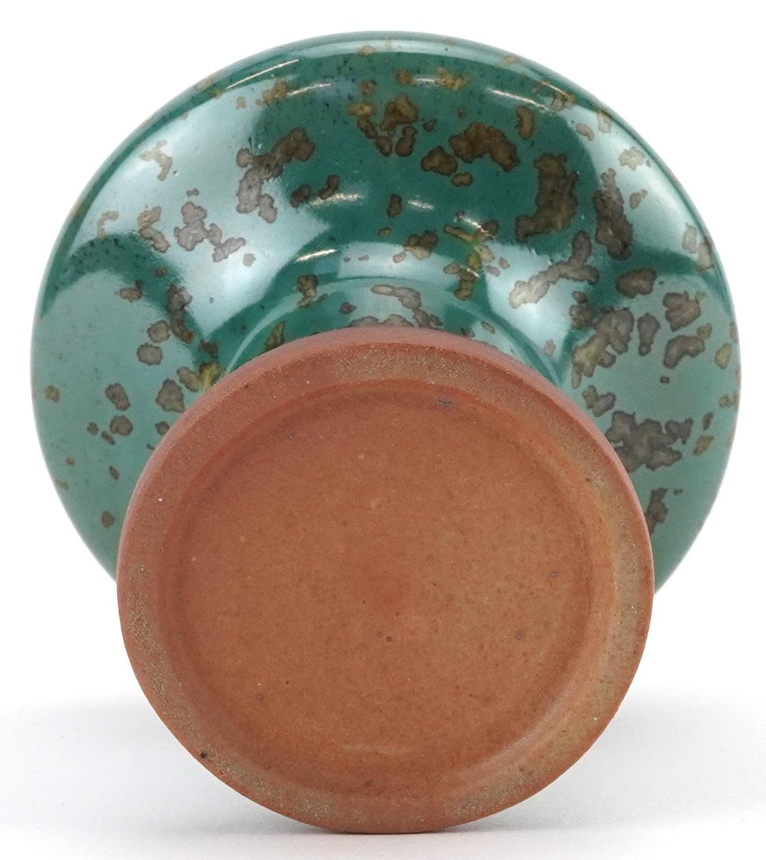 Chinese porcelain vase having a Jun type spotted turquoise glaze, 10cm high - Image 6 of 6