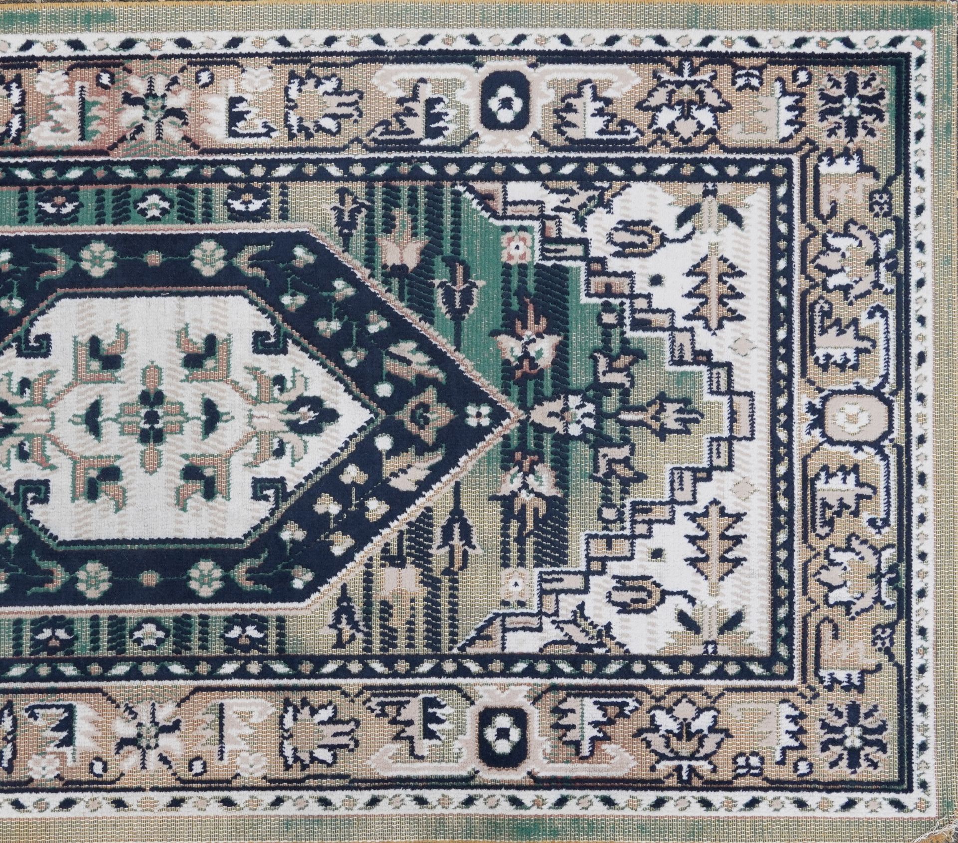 Three rectangular rugs including a floral Chinese red ground example, the largest 250cm x 80cm - Bild 4 aus 14
