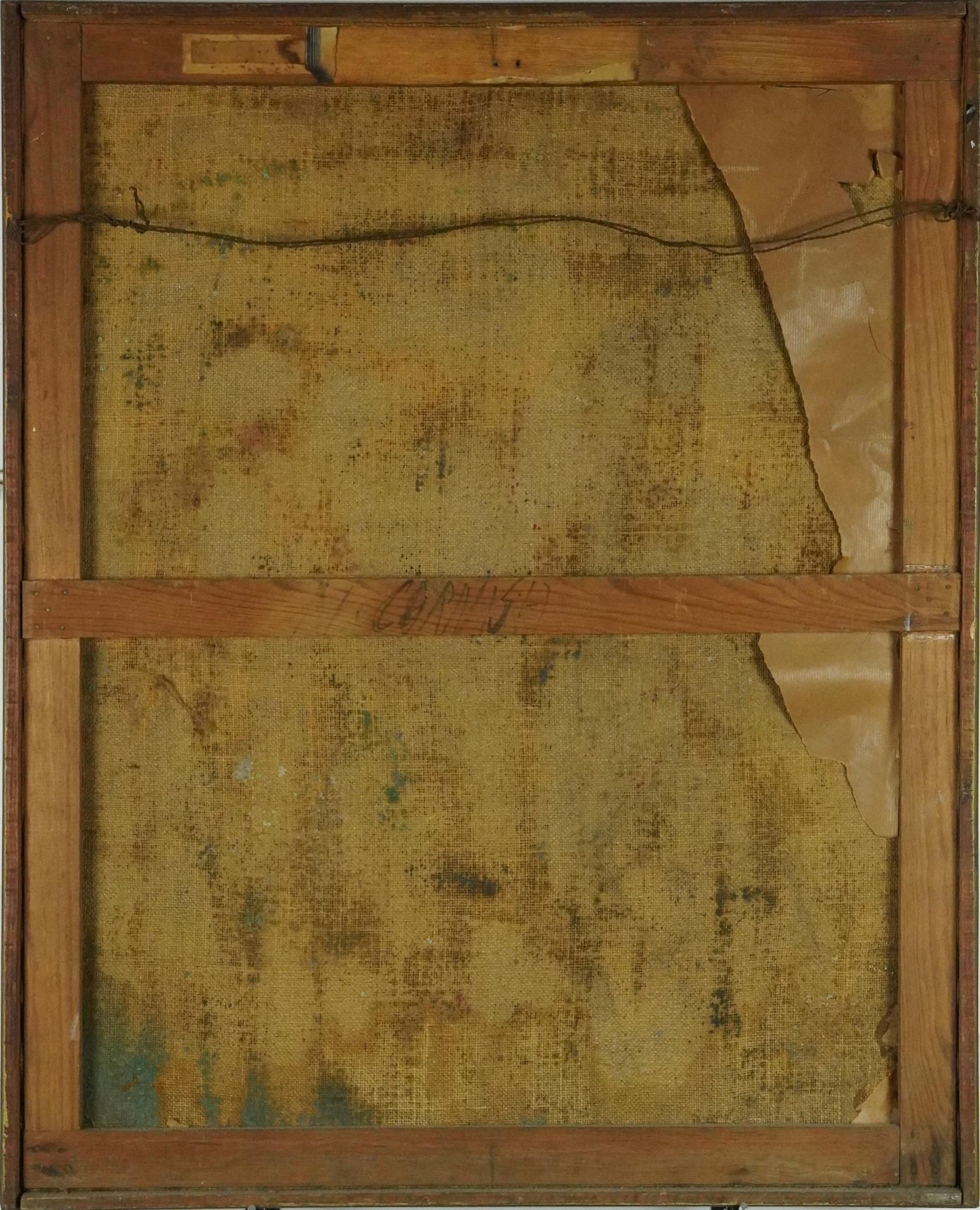 Attributed to Norman Cornish - Street life, post-war British oil on canvas, inscribed verso, framed, - Bild 4 aus 4