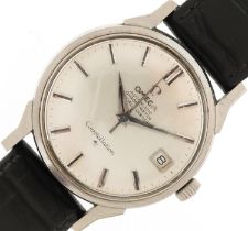 Omega, gentlemen's Omega constellation automatic chronometer wristwatch having silvered dial with