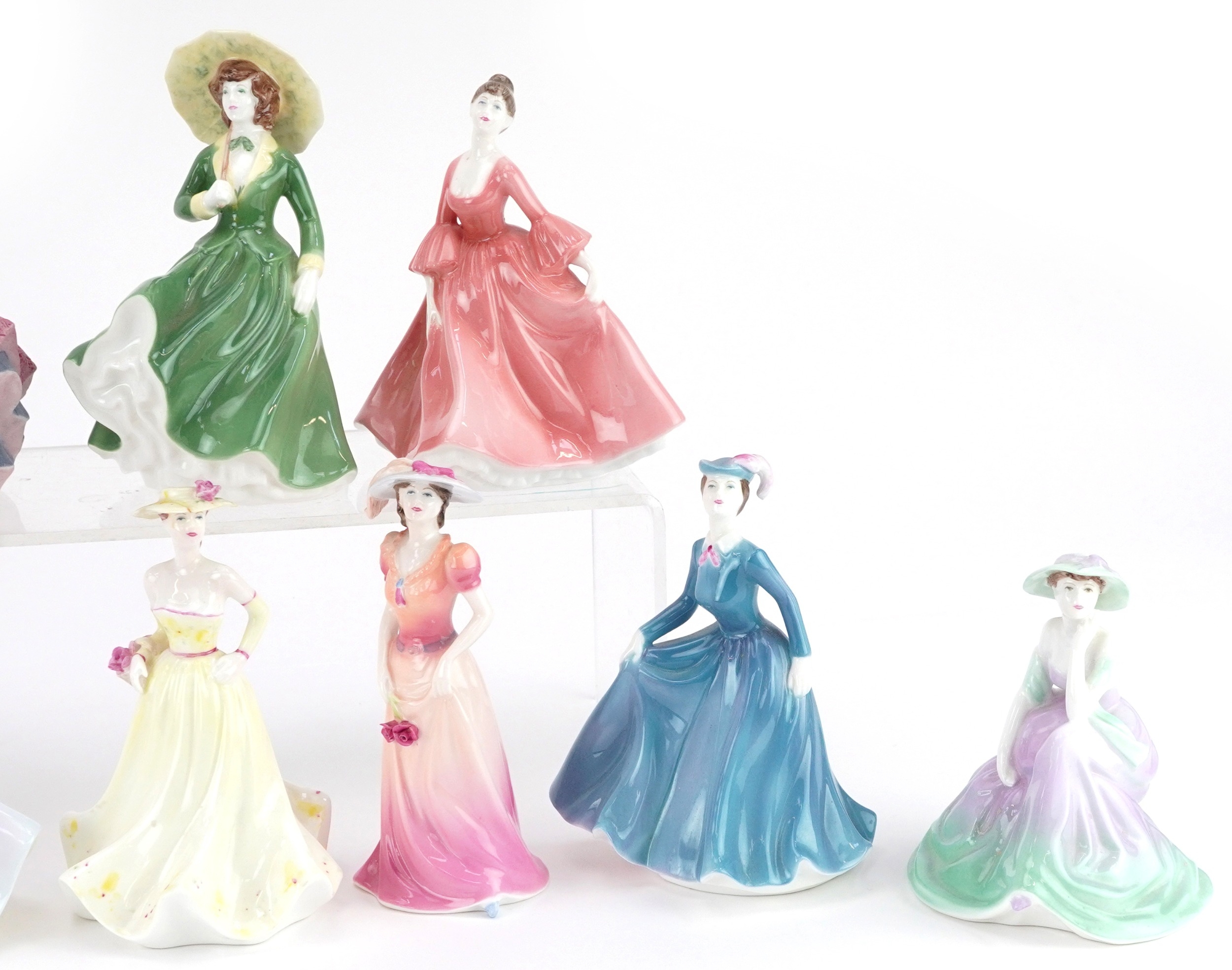 Thirteen collectable Coalport figurines including The Age of Elegance Covent Garden, Fascination and - Image 4 of 7