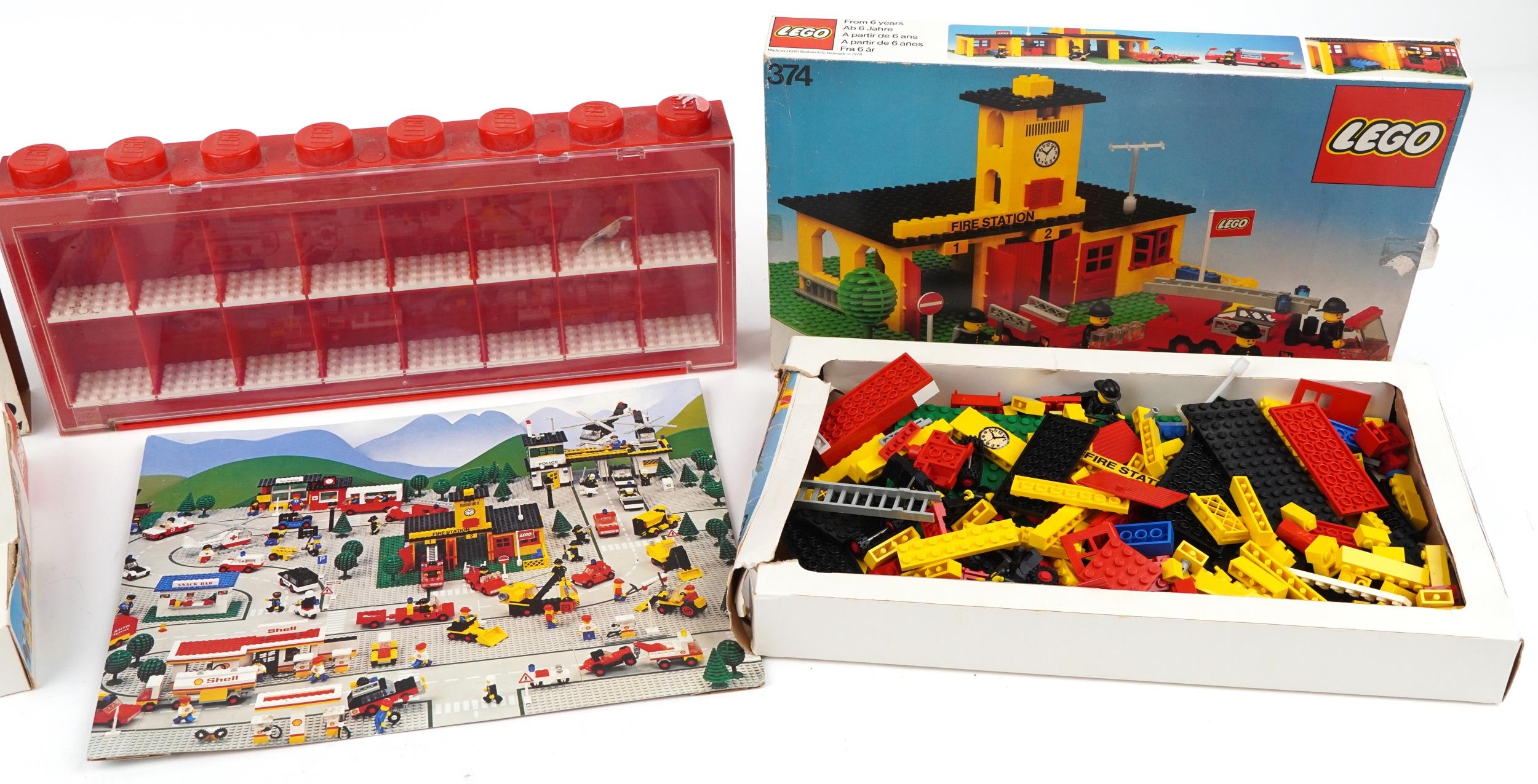 Two vintage Lego building block kits comprising Texas Rangers 372 and Fire Station 374 together with - Image 3 of 3