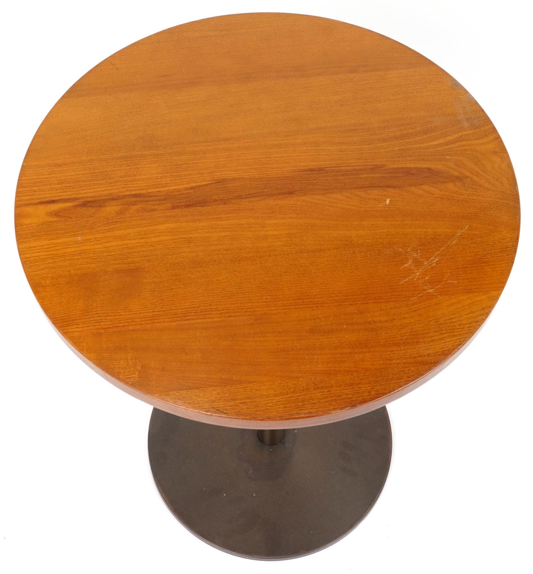 Pedrali, industrial wood and cast iron circular occasional table, 66cm high x 58.5cm in diameter - Image 2 of 3