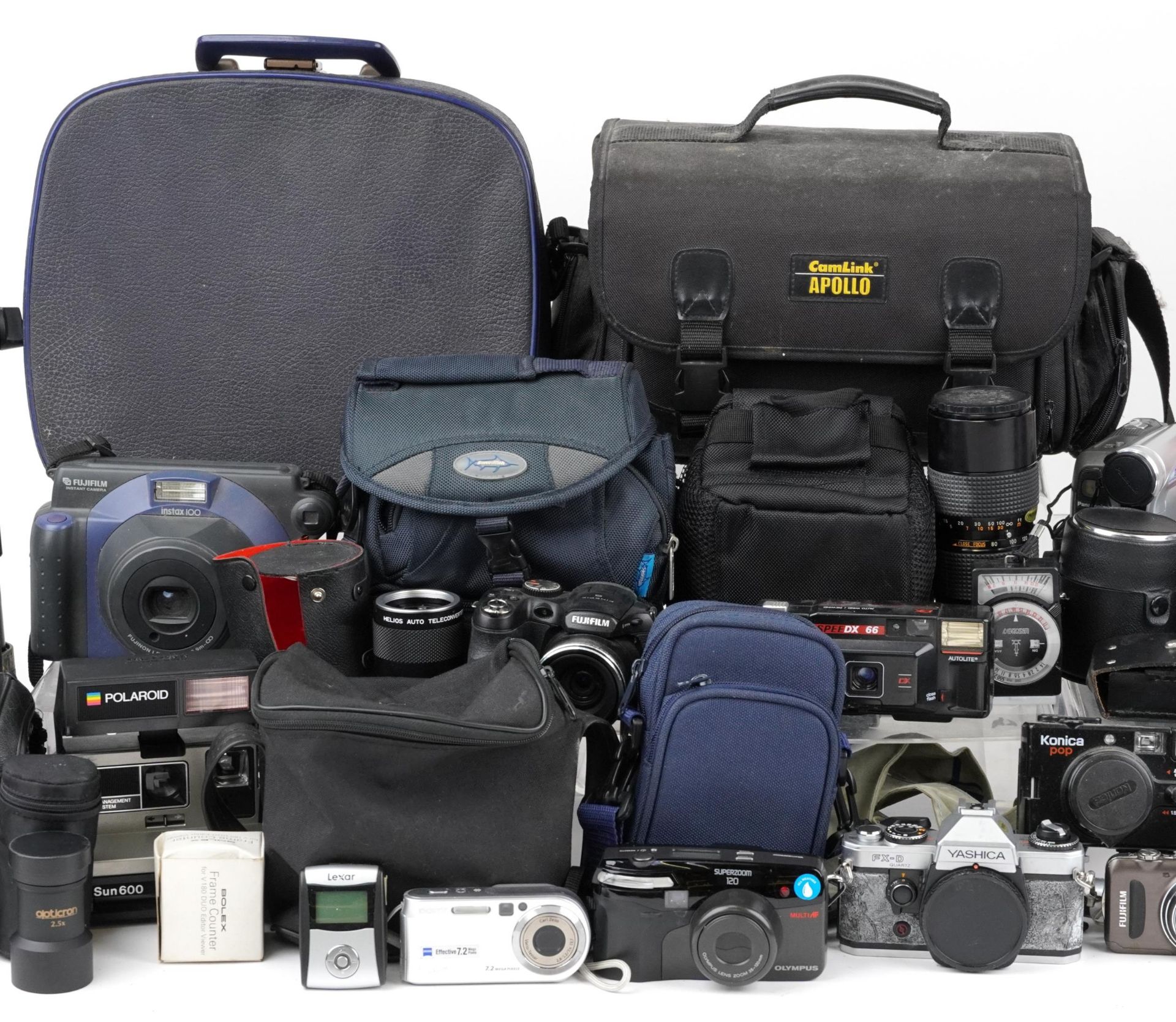 Large collection of vintage and later cameras and accessories including Konica Pop, Yoshika FX-D - Bild 3 aus 4