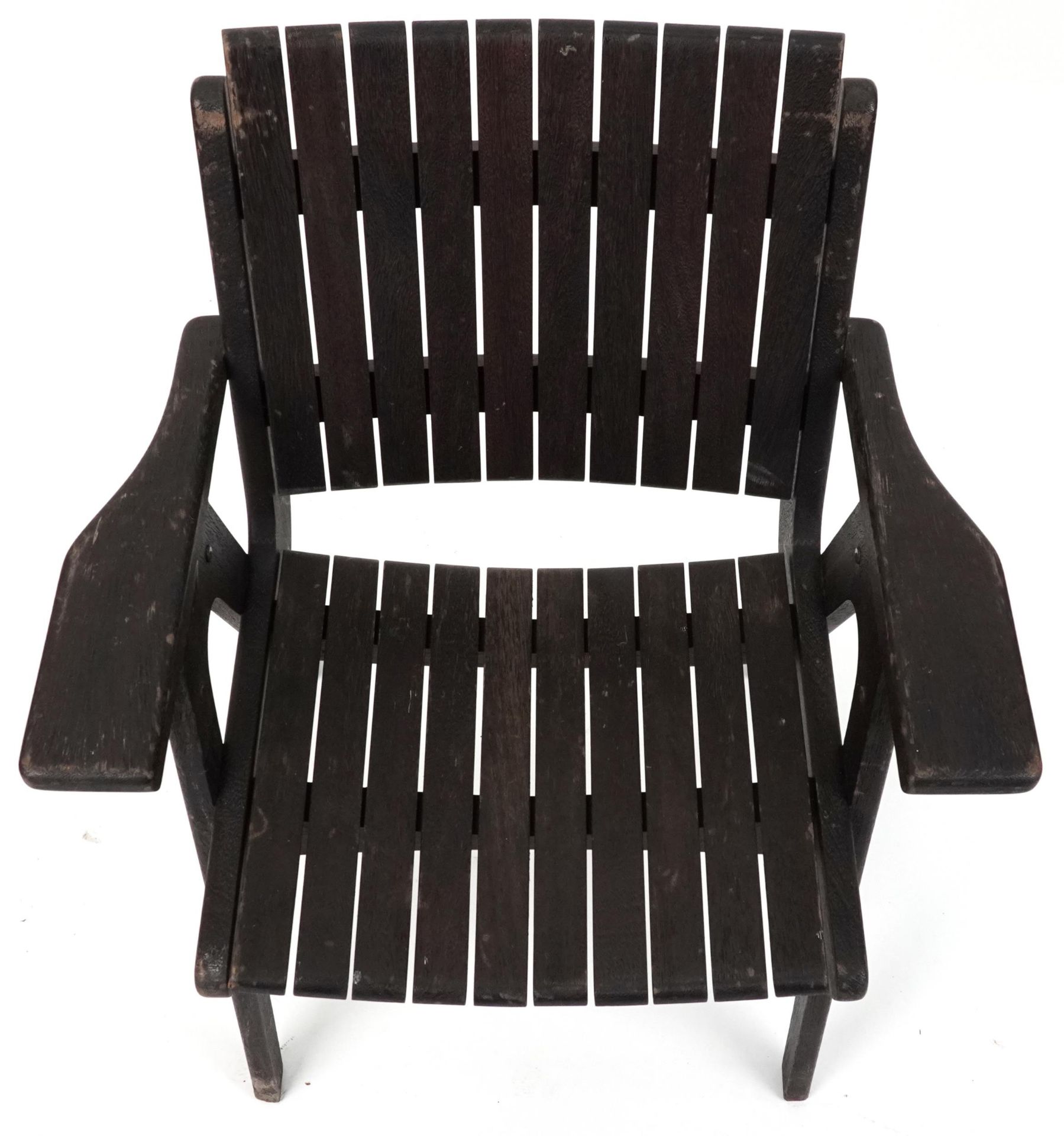 Autoban, stained teak slice chair, 81cm high - Image 3 of 5