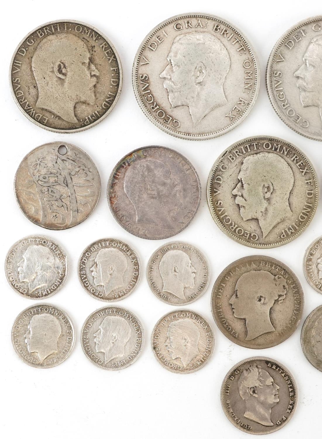 Early 19th century and later British and world coinage including William IV 1834 sixpence, half - Image 5 of 6
