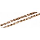 Victorian 9ct rose gold necklace, 46cm in length, 7.0g