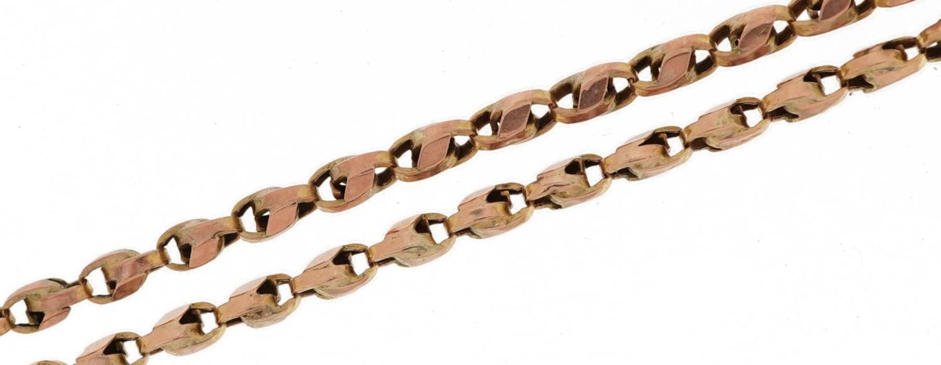 Victorian 9ct rose gold necklace, 46cm in length, 7.0g