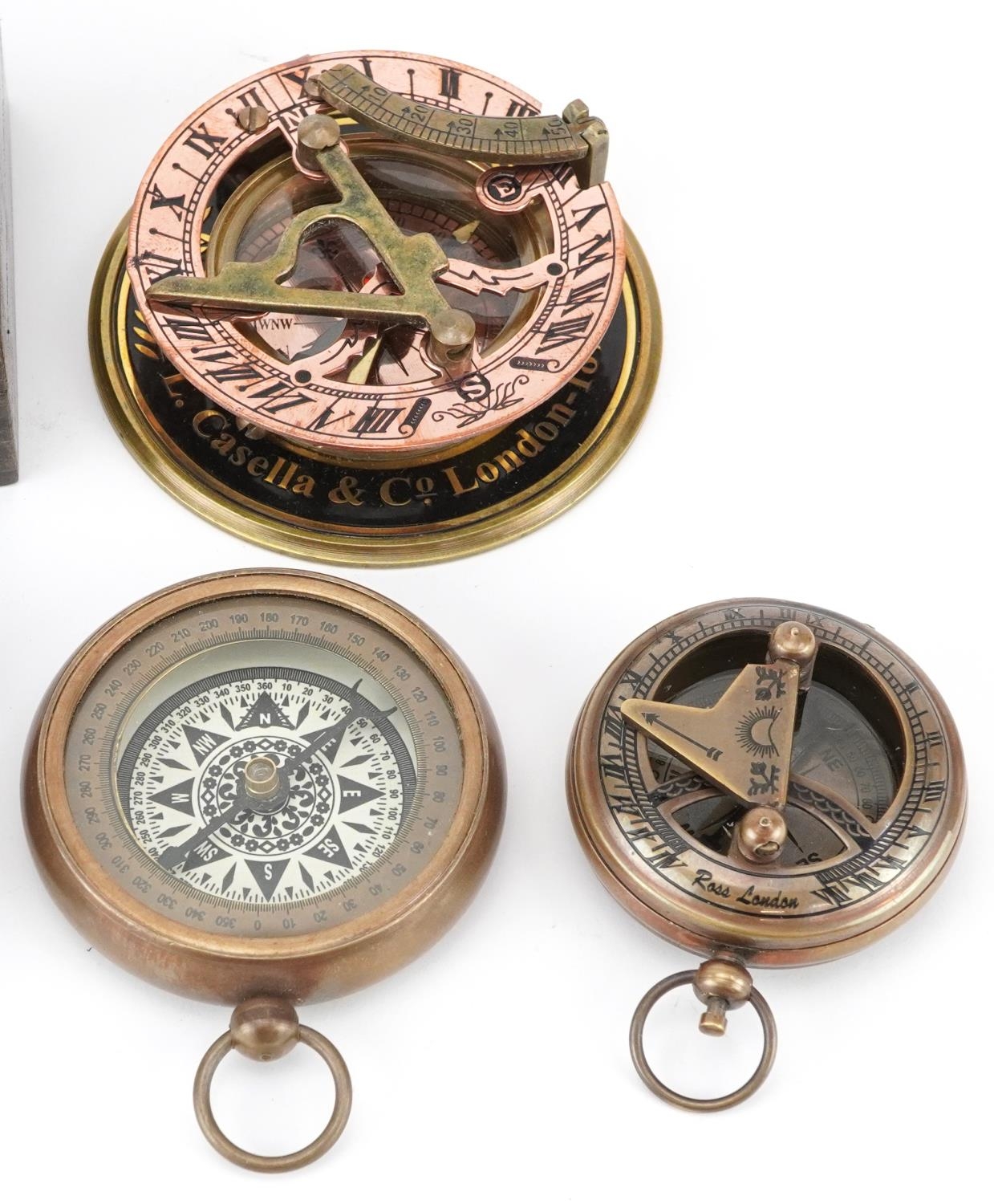 Naval interest scientific instruments including World War I style compass and sextant, the largest - Image 3 of 4