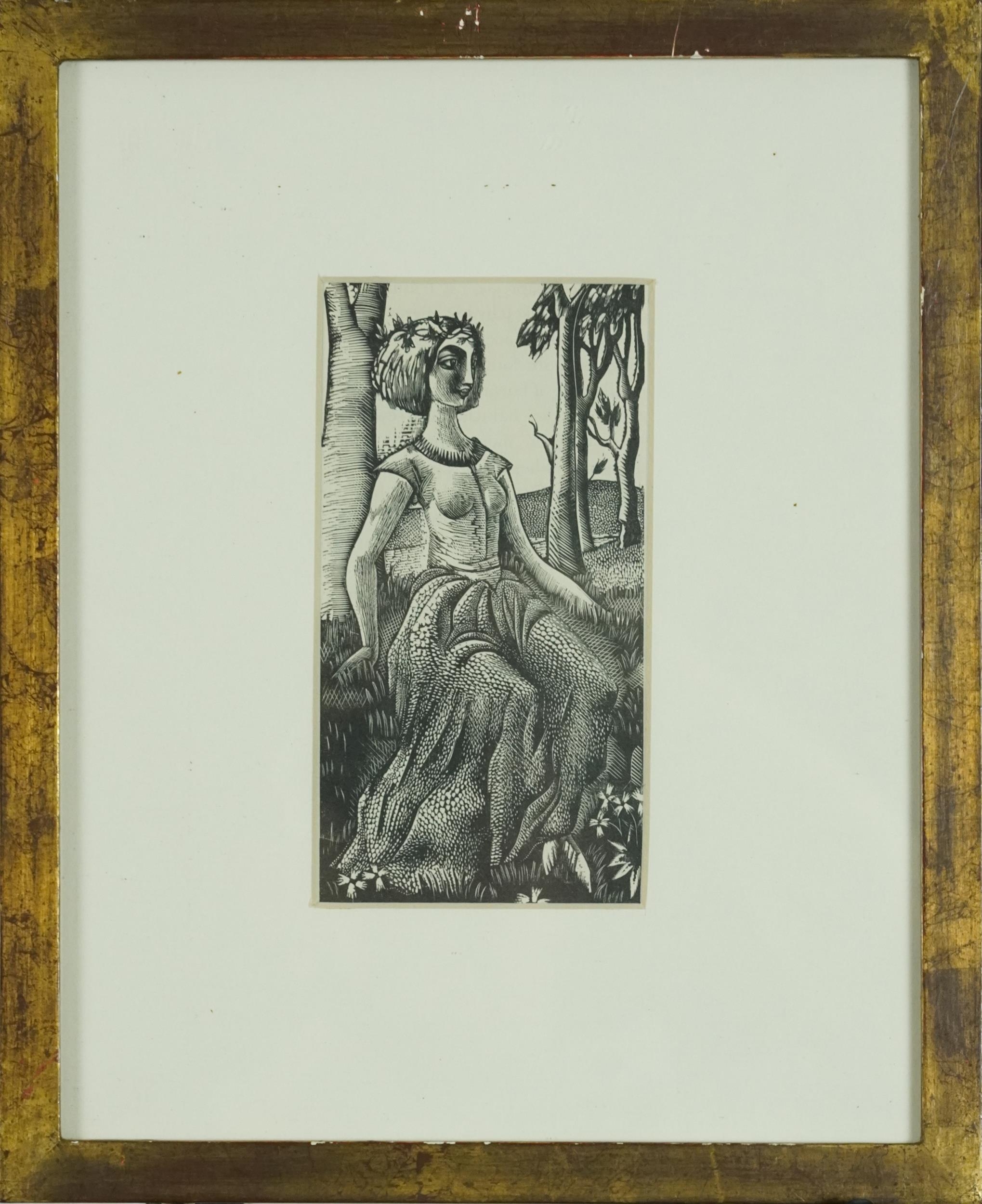 Eric Ravilious - Proserpina, wood engraving inscribed The Woodcut: An Annual, Flevron 1928 verso, - Bild 2 aus 4