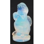 Sabino, French Art Deco opalescent glass paperweight in the form of a Pekinese dog, 5cm high