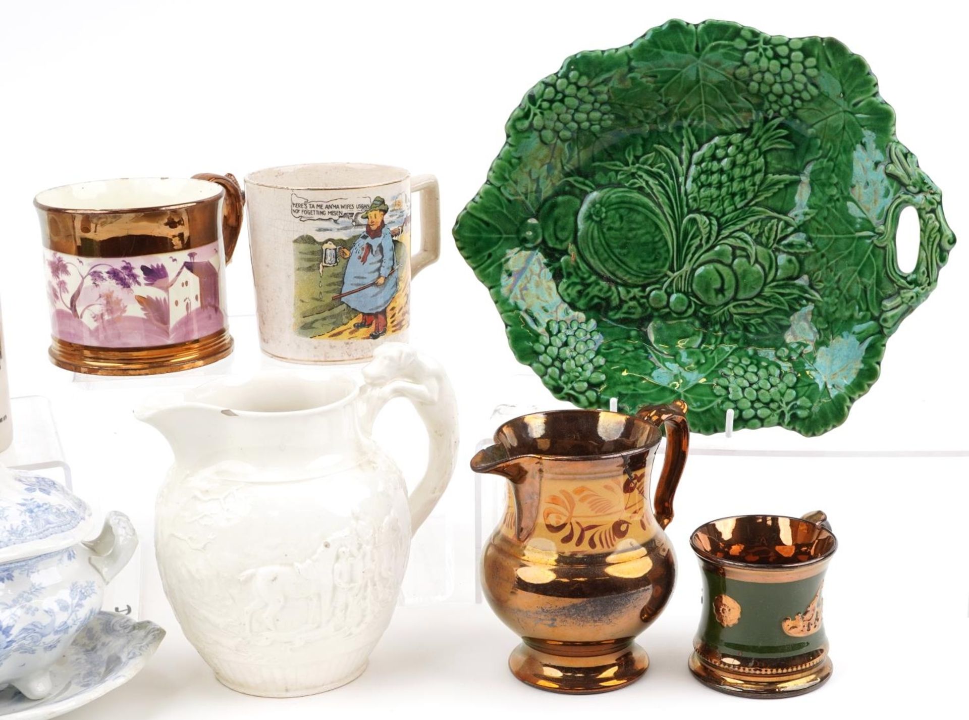 Victorian and later ceramics including four advertising marmalade jars, Sunderland lustre mug, - Bild 3 aus 3