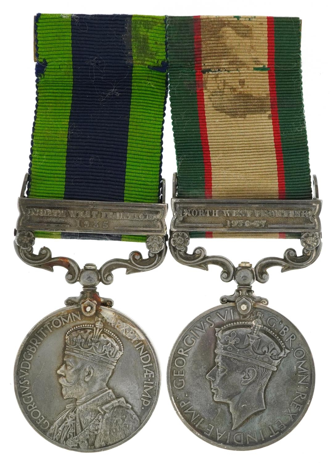 British military inter-war India pair comprising George V General Service medal with North West - Image 2 of 5