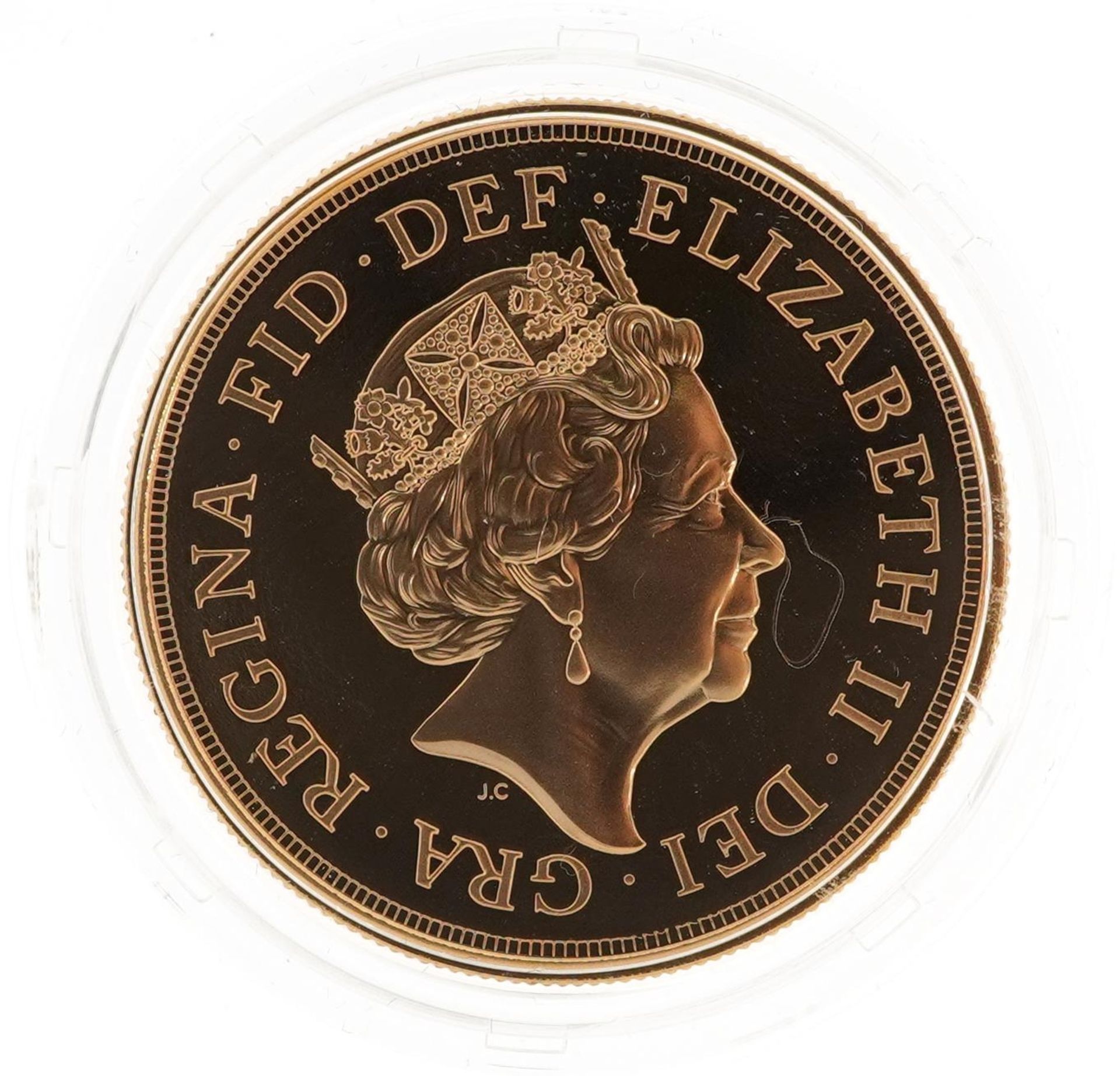 Elizabeth II 2015 brilliant uncirculated five-sovereign piece by The Royal Mint with fitted case, - Bild 3 aus 4