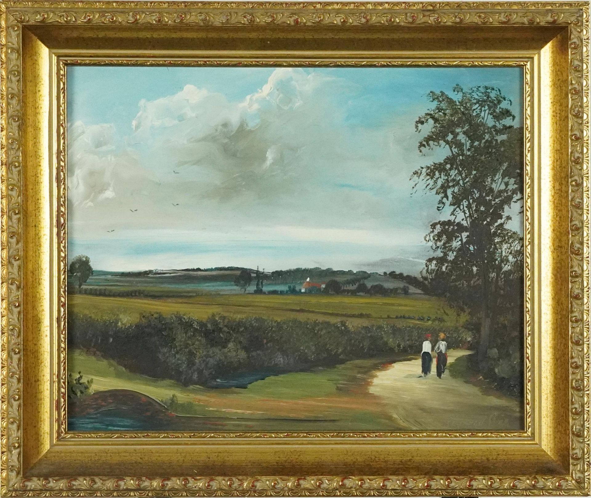 Raymond Price - Rural landscapes, pair of Victorian style oil on boards, mounted and framed, each - Image 7 of 9