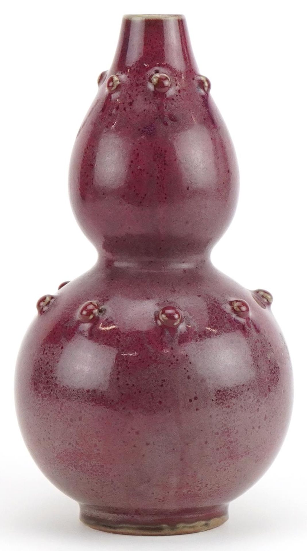 Chinese porcelain double gourd vase having a red glaze, 25cm high - Bild 3 aus 6