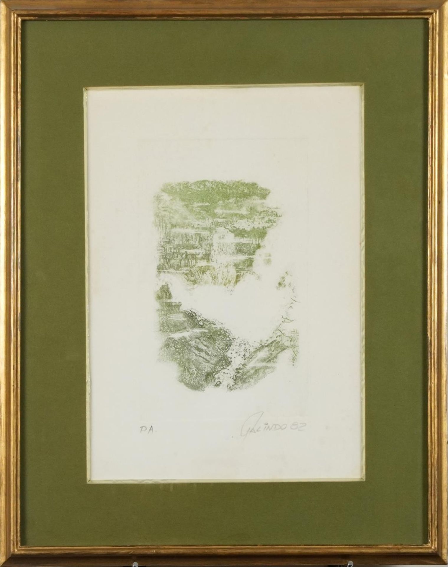 Galindo - Abstract composition, European school pencil signed etching inscribed P A to the mount, - Image 2 of 4