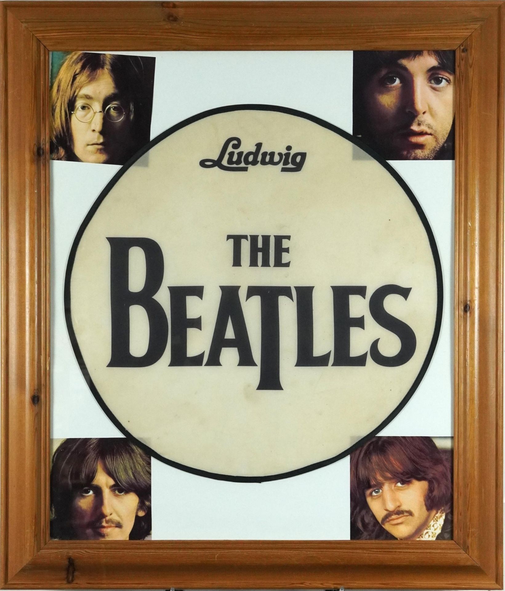 Collection of vintage The Beatles trade cards and a Ludwig Beatles bass drum cover, each framed - Image 6 of 7