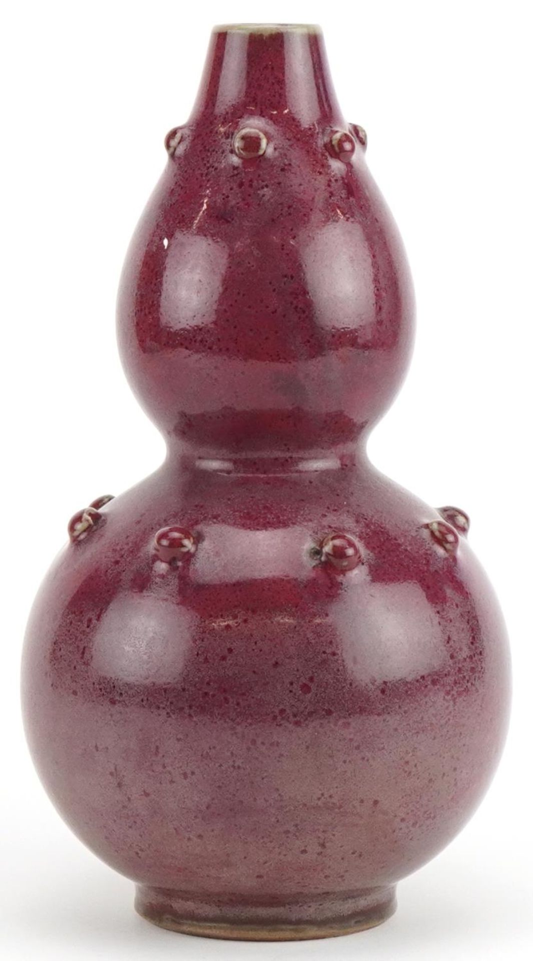 Chinese porcelain double gourd vase having a red glaze, 25cm high - Bild 2 aus 6