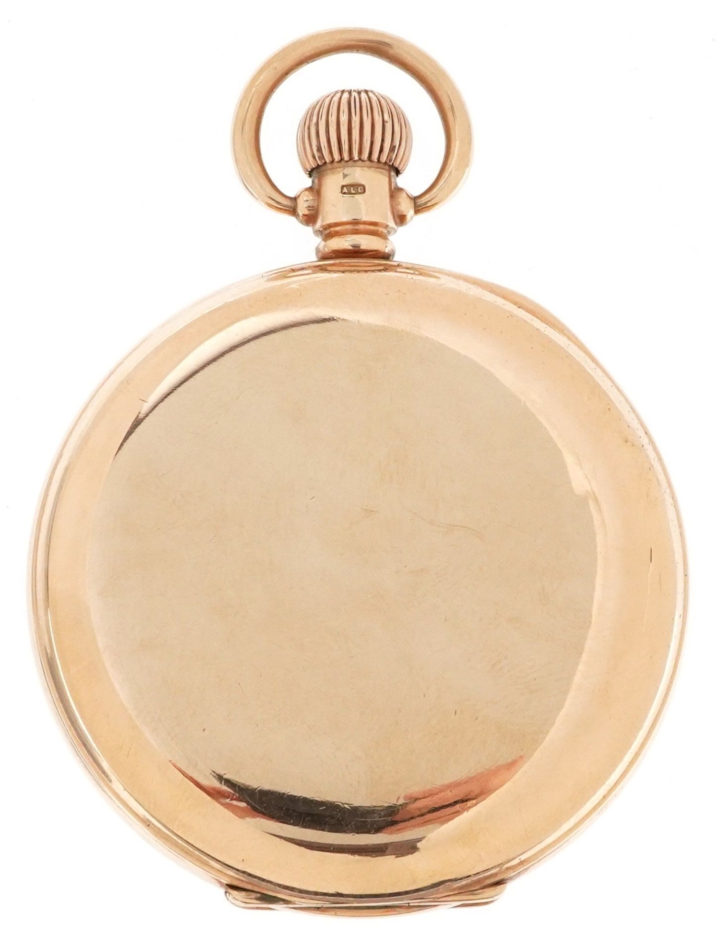 Doxa, gentlemen's 9ct gold open face keyless pocket watch having enamelled and subsidiary dials with - Bild 3 aus 8