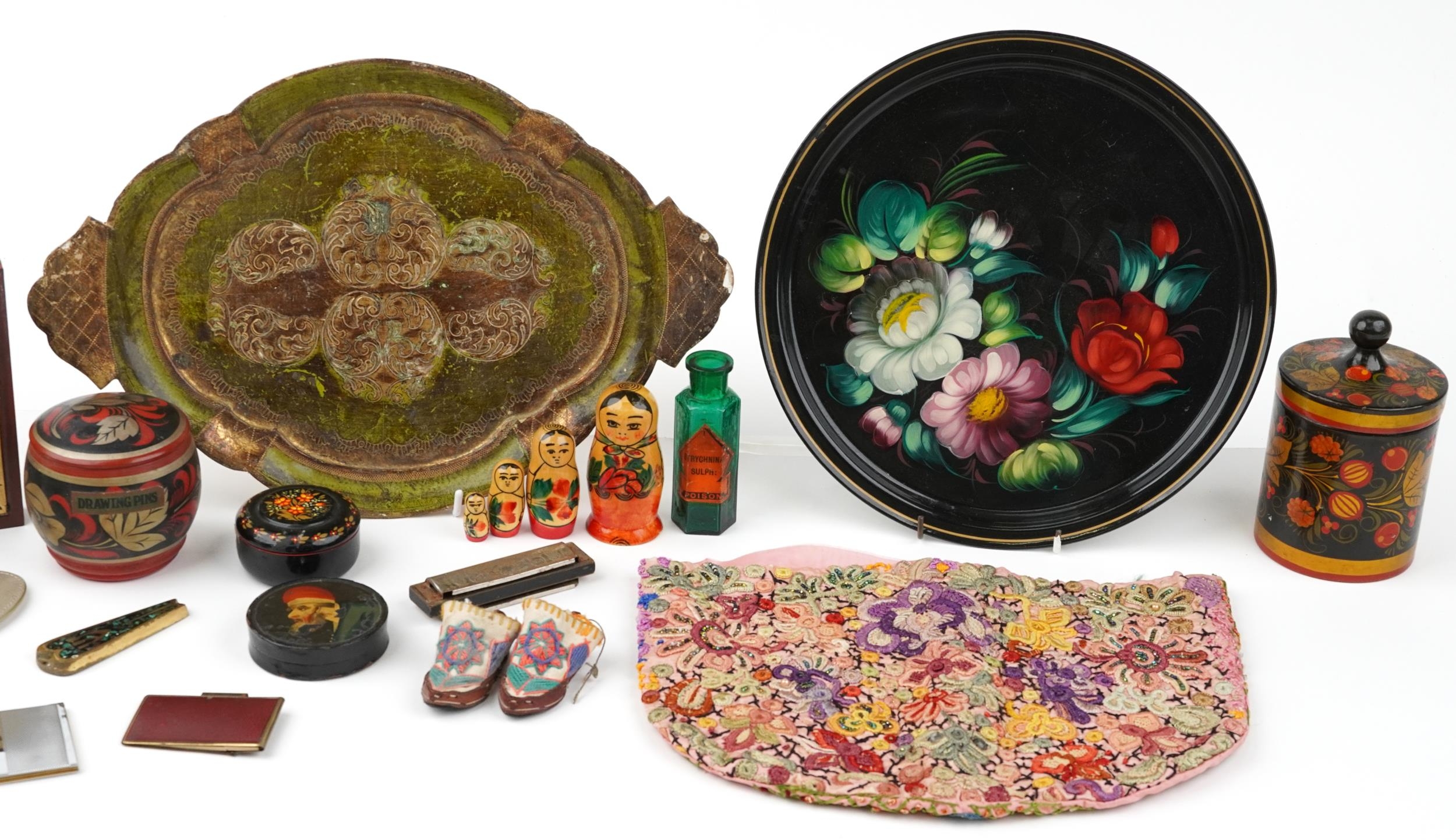 Sundry items including Aspinall of London keyring, orthodox icons and lacquered boxes, the largest - Image 3 of 3