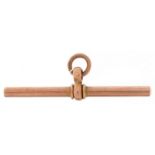 9ct rose gold T bar, 4cm wide, 3.4g