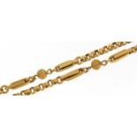 Yellow metal Belcher link necklace with 9ct gold clasp, 44cm in length, 11.8g