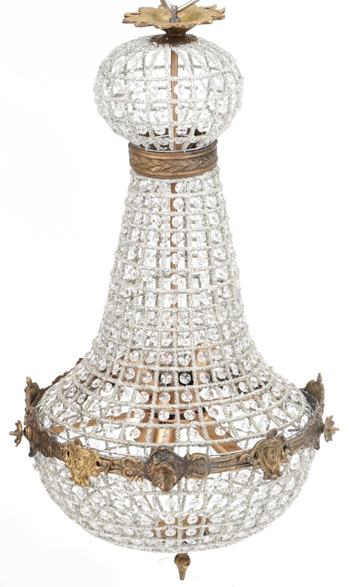 Ornate chandelier with brass mounts, 75cm high - Bild 2 aus 2
