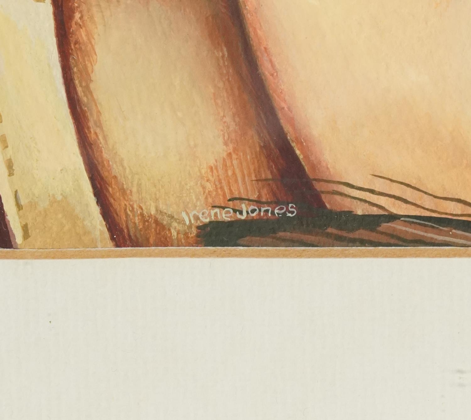 Irene Jones - A dear couple, Cornish school gouache on paper, details and inscription verso, - Image 3 of 6