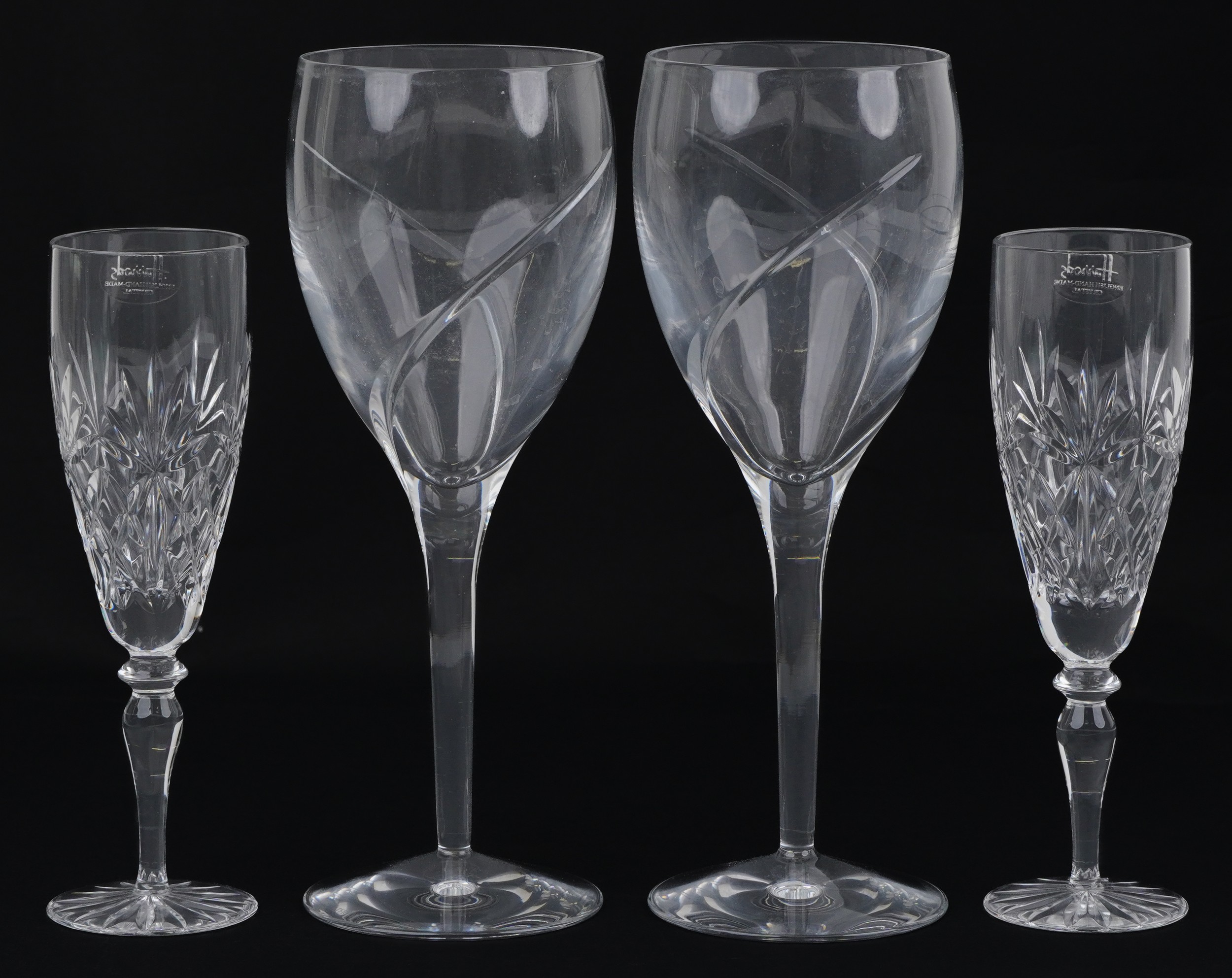 Two pairs of glasses comprising Waterford and Harrods, the largest each 24cm high - Image 2 of 5