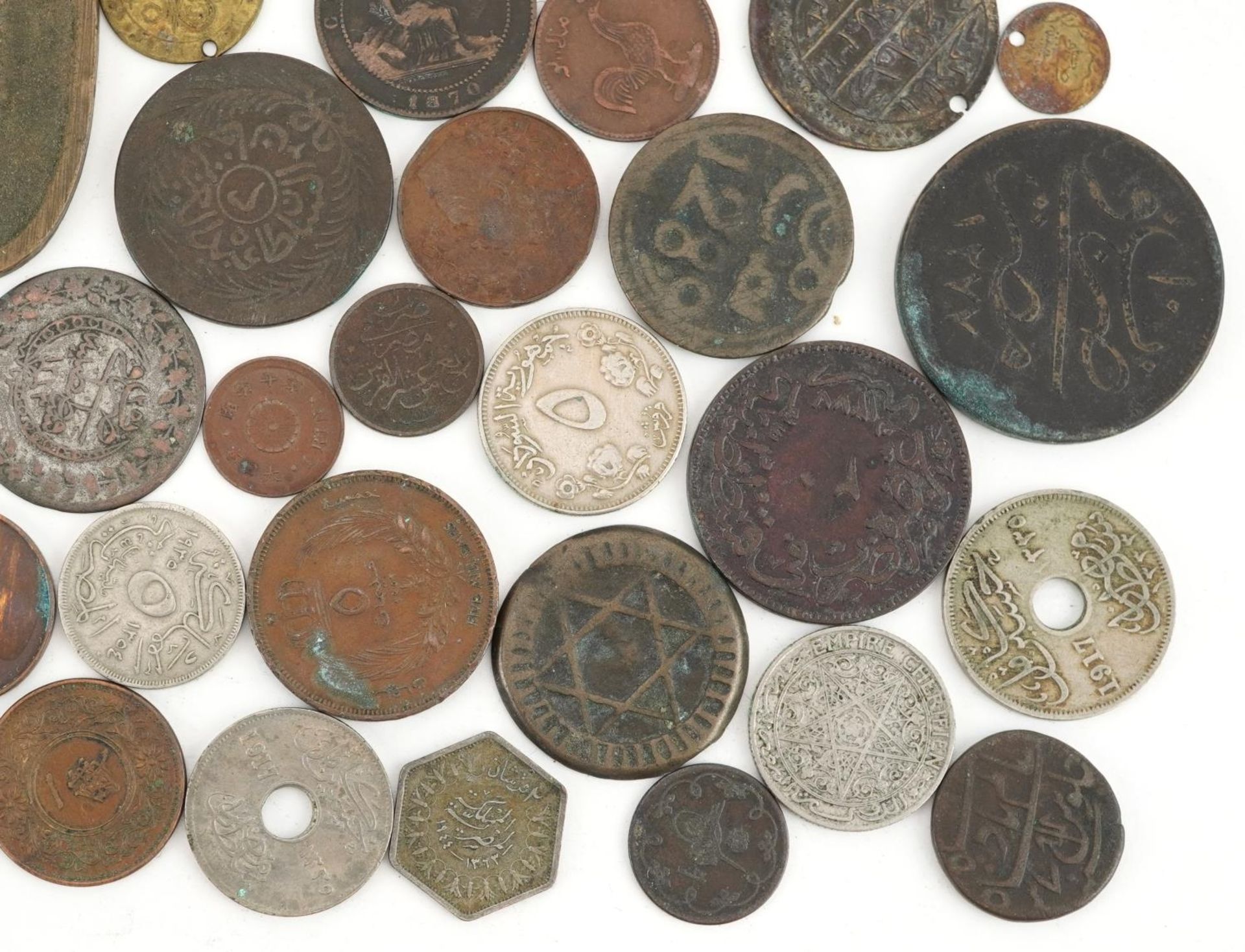 Antique and later Asian, Persian and African coinage including Japanese tenpo tsuho, tai-kuo - Image 5 of 10