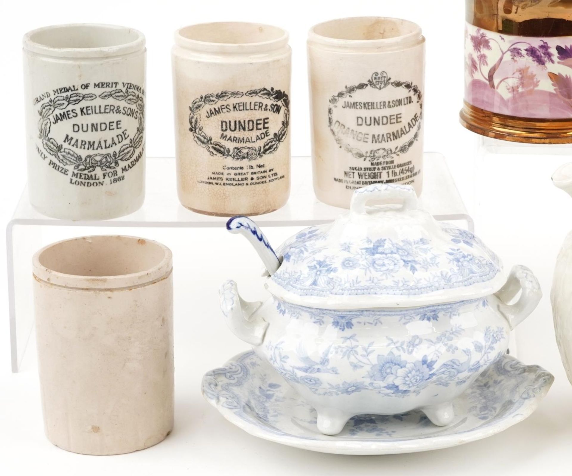Victorian and later ceramics including four advertising marmalade jars, Sunderland lustre mug, - Bild 2 aus 3