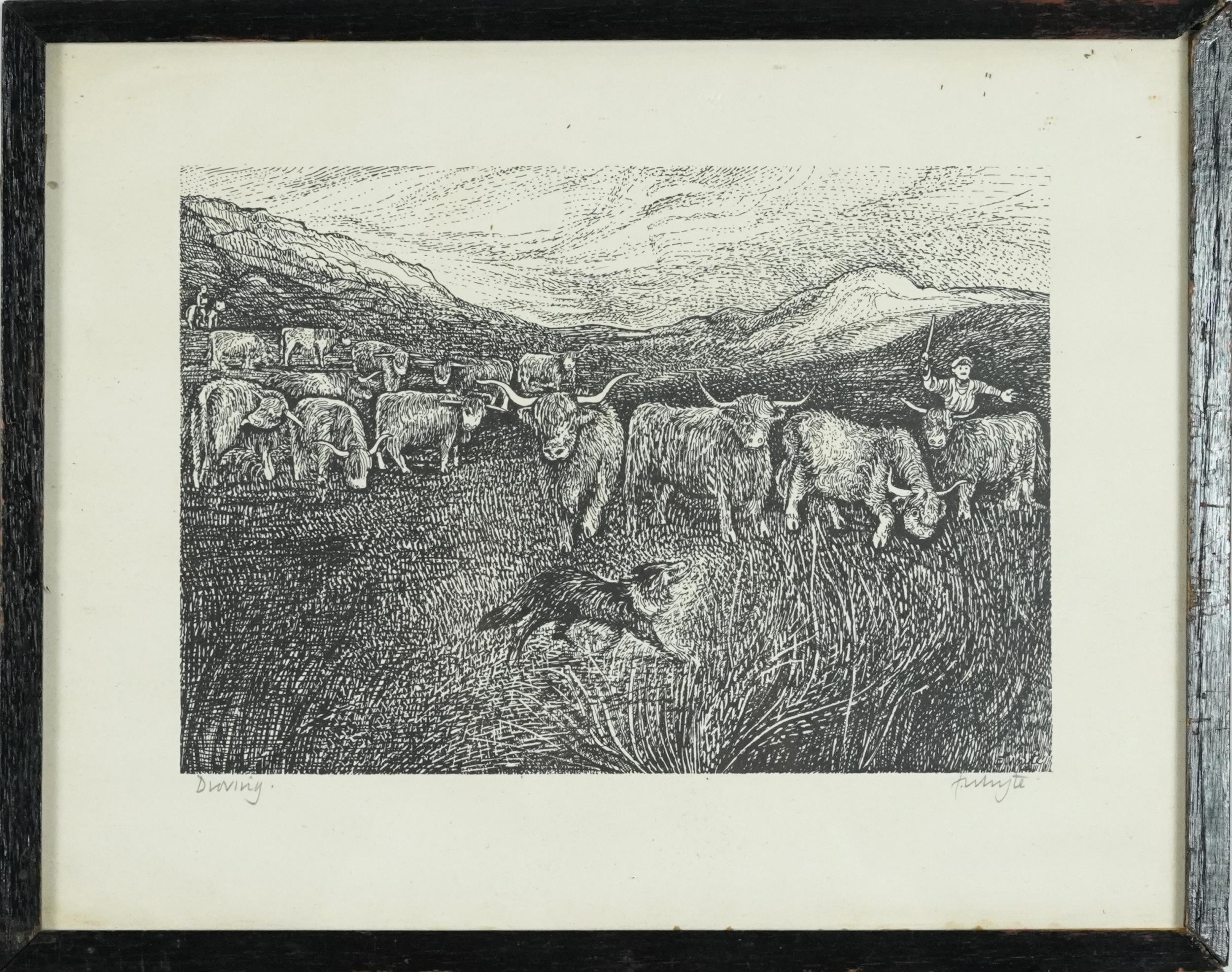 Edna Whyte - Highland Life, four pencil signed woodcuts, framed and glazed, each 30cm x 23cm - Image 3 of 20